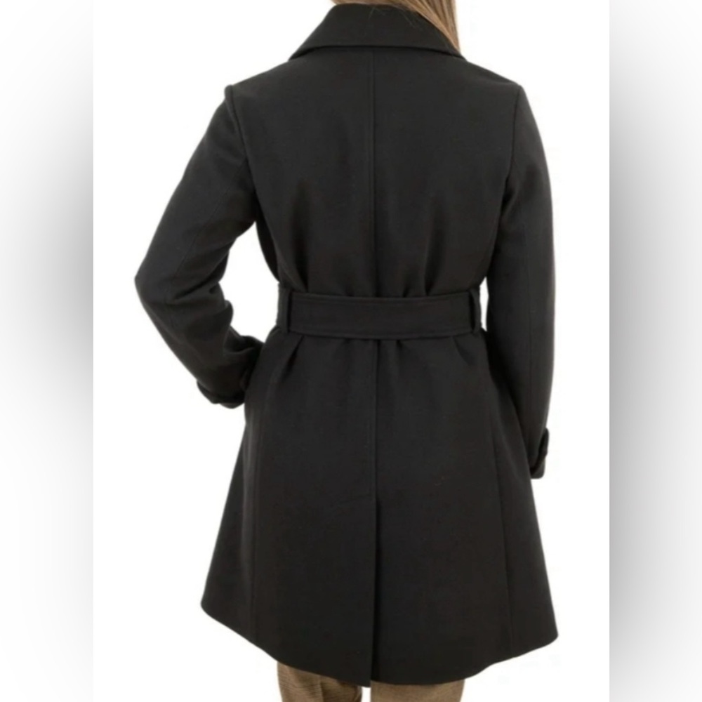 Frye Womenβs Black Wrap Coat Self Tie Belt β Small β NWT - Picture 3 of 11